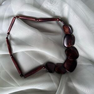 chunky vintage wooden necklace